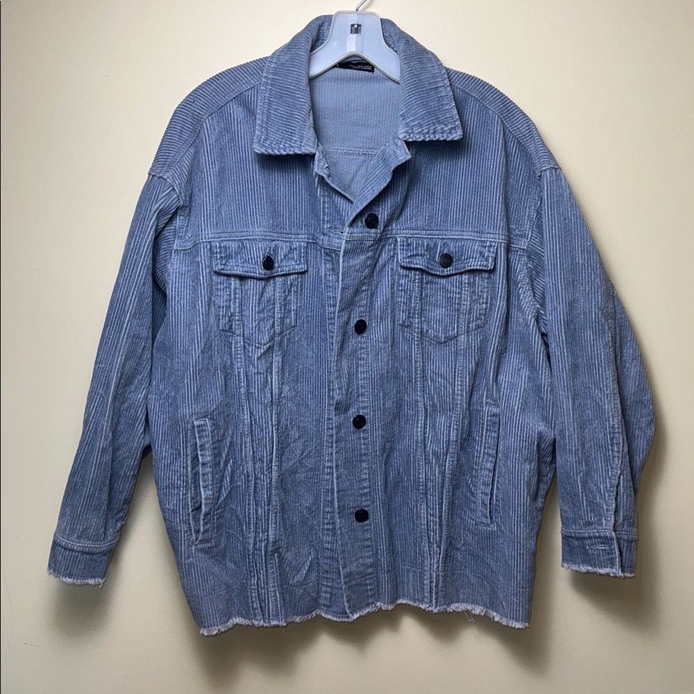 Zara Denim Blue Corduroy Jacket